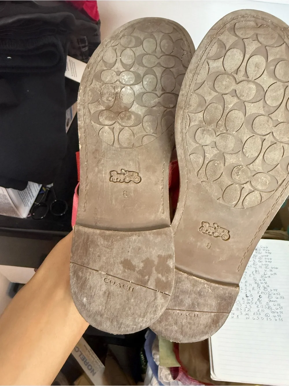 Coach Pink Leather Harlan Crossover Sandals